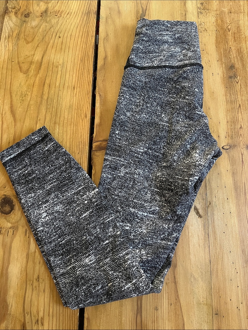LULULEMON 4 Black Static Space Dye Leggings High Waisted 26" Inseam